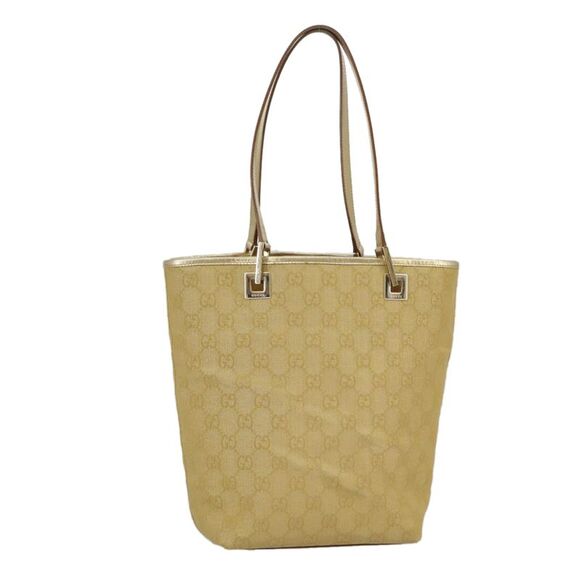 Gucci Gold Canvas Tote Bag (Pre-Owned) - Picture 1 of 16